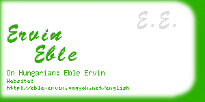 ervin eble business card